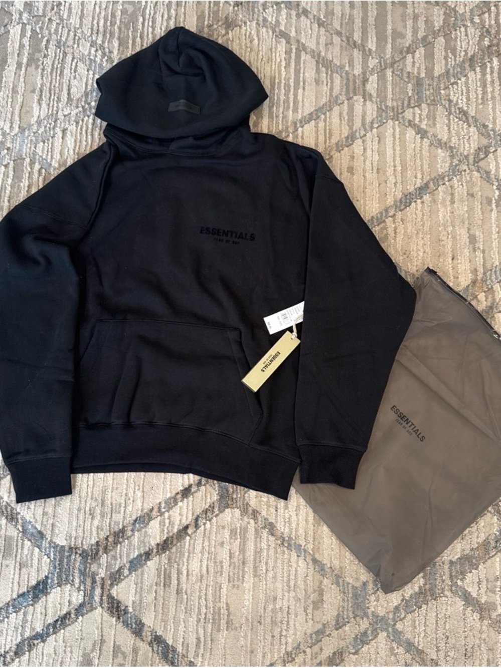 Fear of God ESSENTIALS Men's Black Crewneck Hoodie
